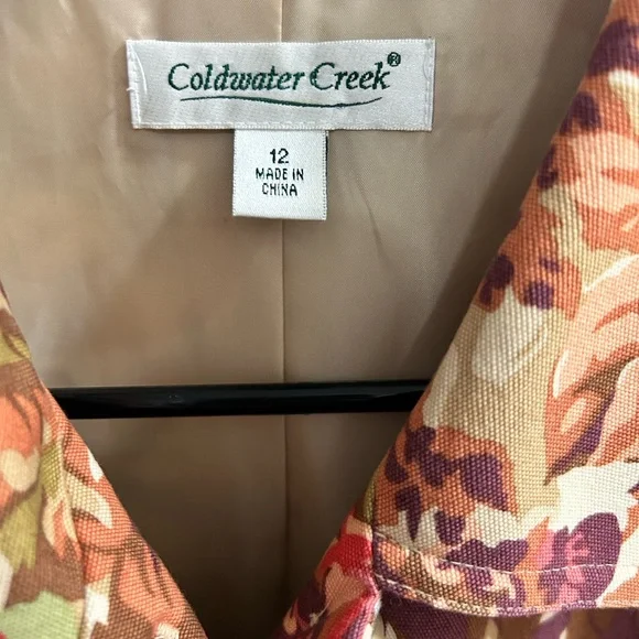 Coldwater Creek Womens Jacket Floral Print Button Front Size 12 - Picture 3 of 3